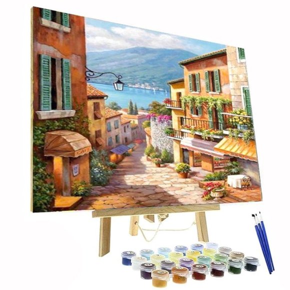 Paint By Numbers Kit Cute Little Village - Picture 1 of 4